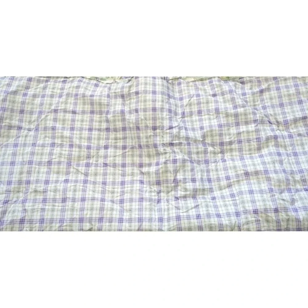 Vintage‎ LIZ at HOME Wisteria Purple Floral Plaid Reversible Twin Comforter 90s